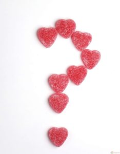 question mark with hearts