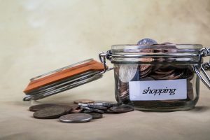 shopping coin jar