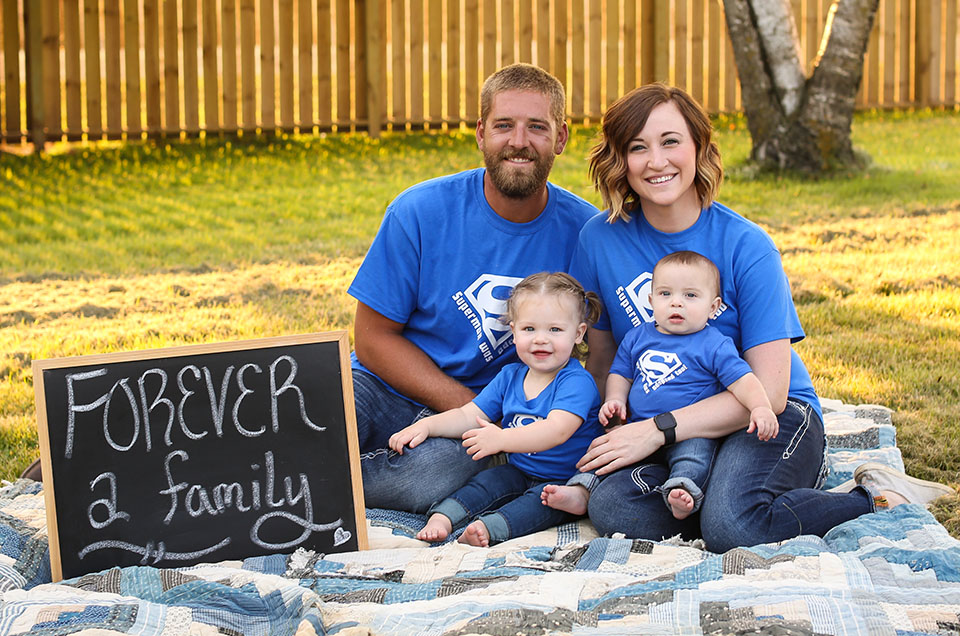 Brandon, Ashley, Savannah, and Tucker in September 2018 just after Tucker's adoption finalization